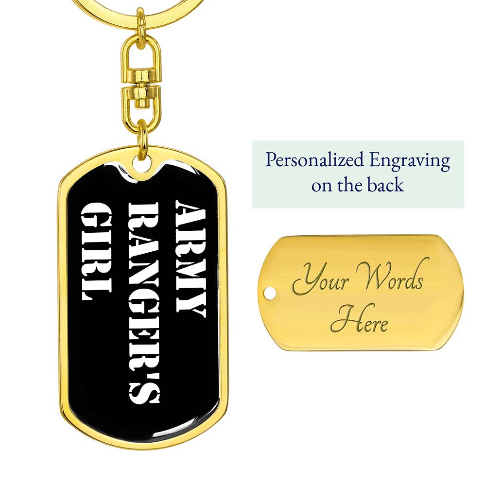 Army Ranger's Girl v3 - Luxury Dog Tag Keychain