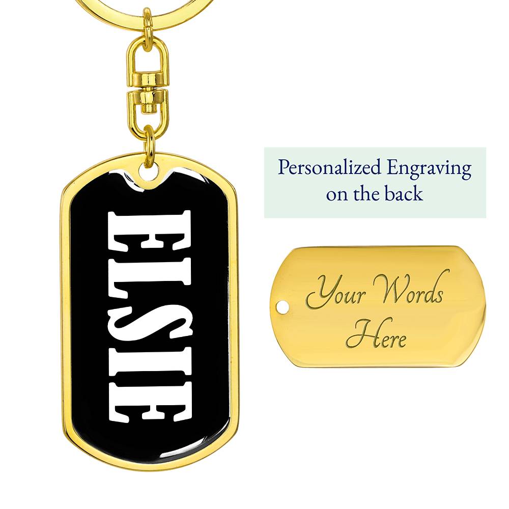 Elsie v01w - Luxury Dog Tag Keychain