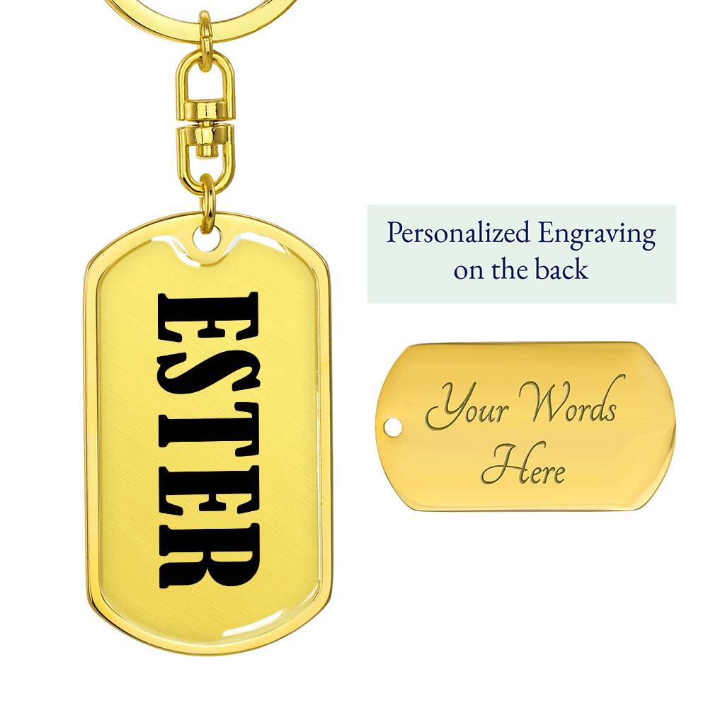 Ester v01 - Luxury Dog Tag Keychain