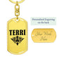 Terri v01a - Luxury Dog Tag Keychain
