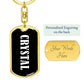 Crystal v01w - Luxury Dog Tag Keychain