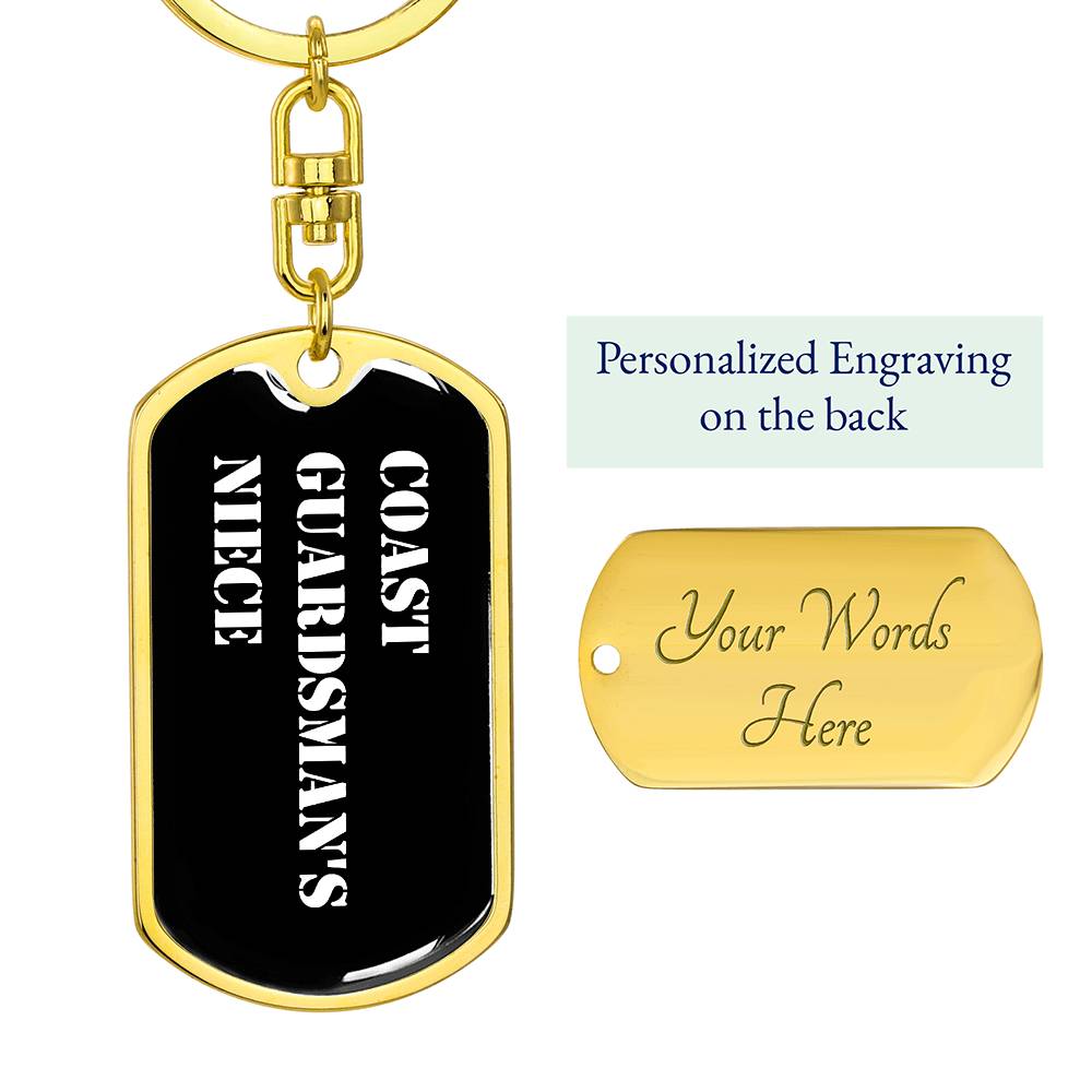 Coast Guardsman's Niece v3 - Luxury Dog Tag Keychain