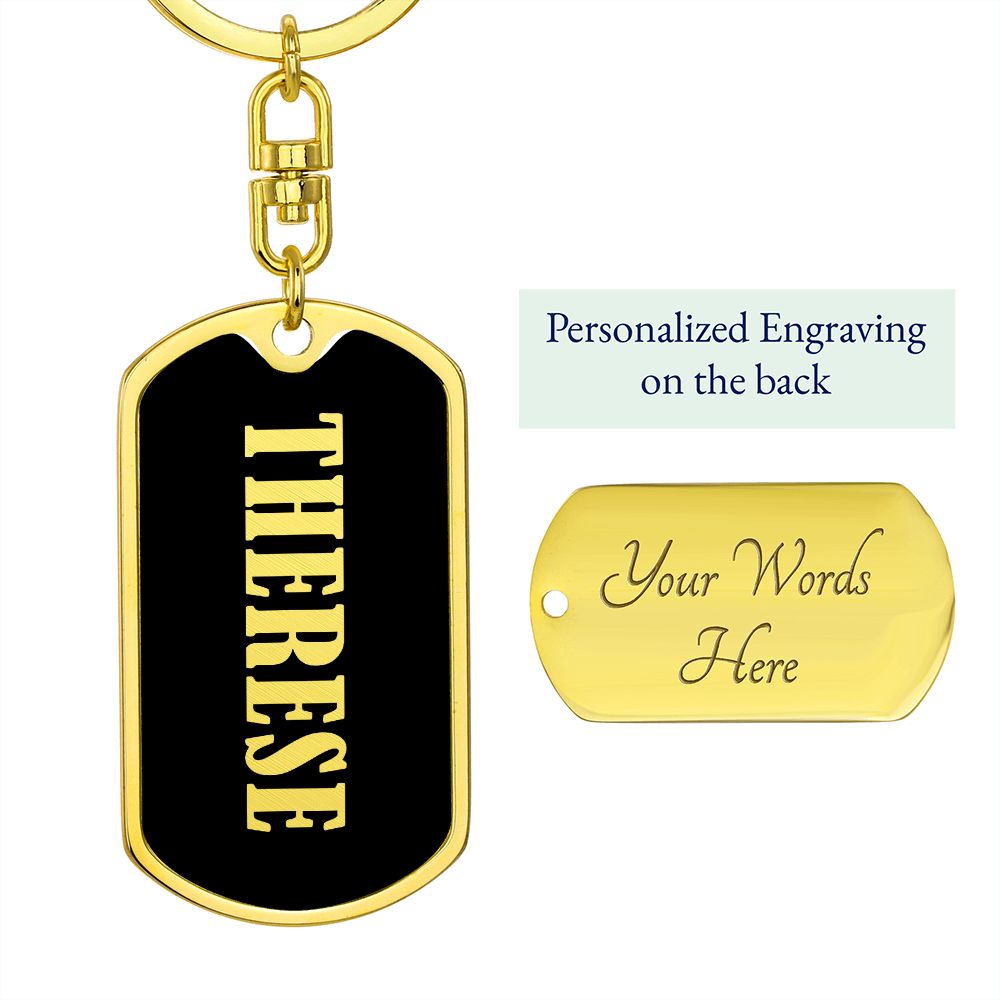Therese v02 - Luxury Dog Tag Keychain