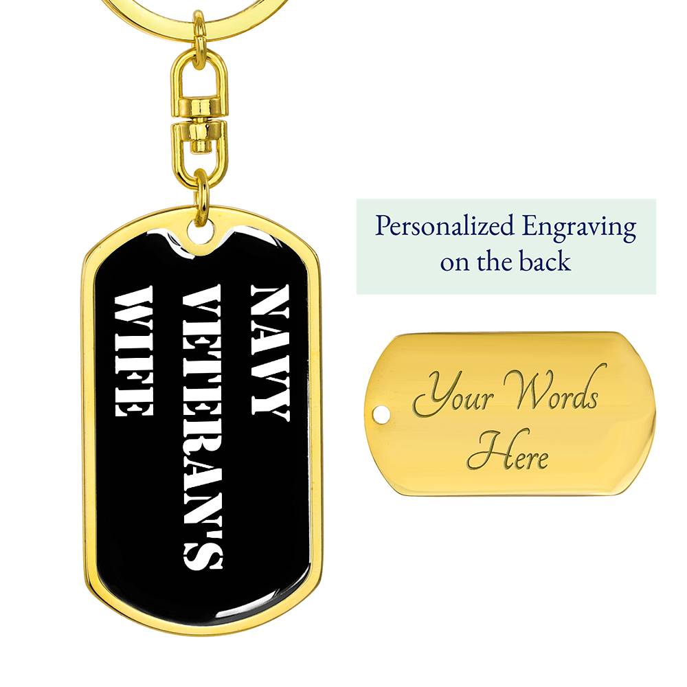 Navy Veteran's Wife v3 - Luxury Dog Tag Keychain