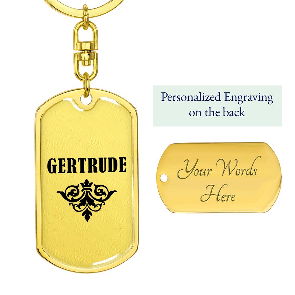 Gertrude v01a - Luxury Dog Tag Keychain