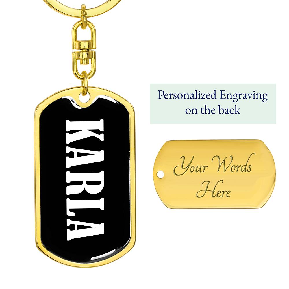 Karla v01w - Luxury Dog Tag Keychain