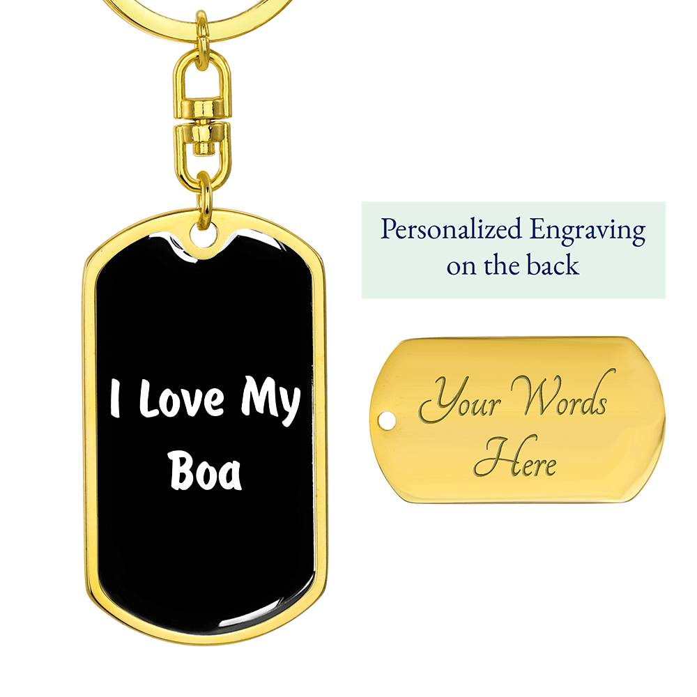 Love My Boa v3 - Luxury Dog Tag Keychain