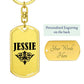 Jessie v01a - Luxury Dog Tag Keychain