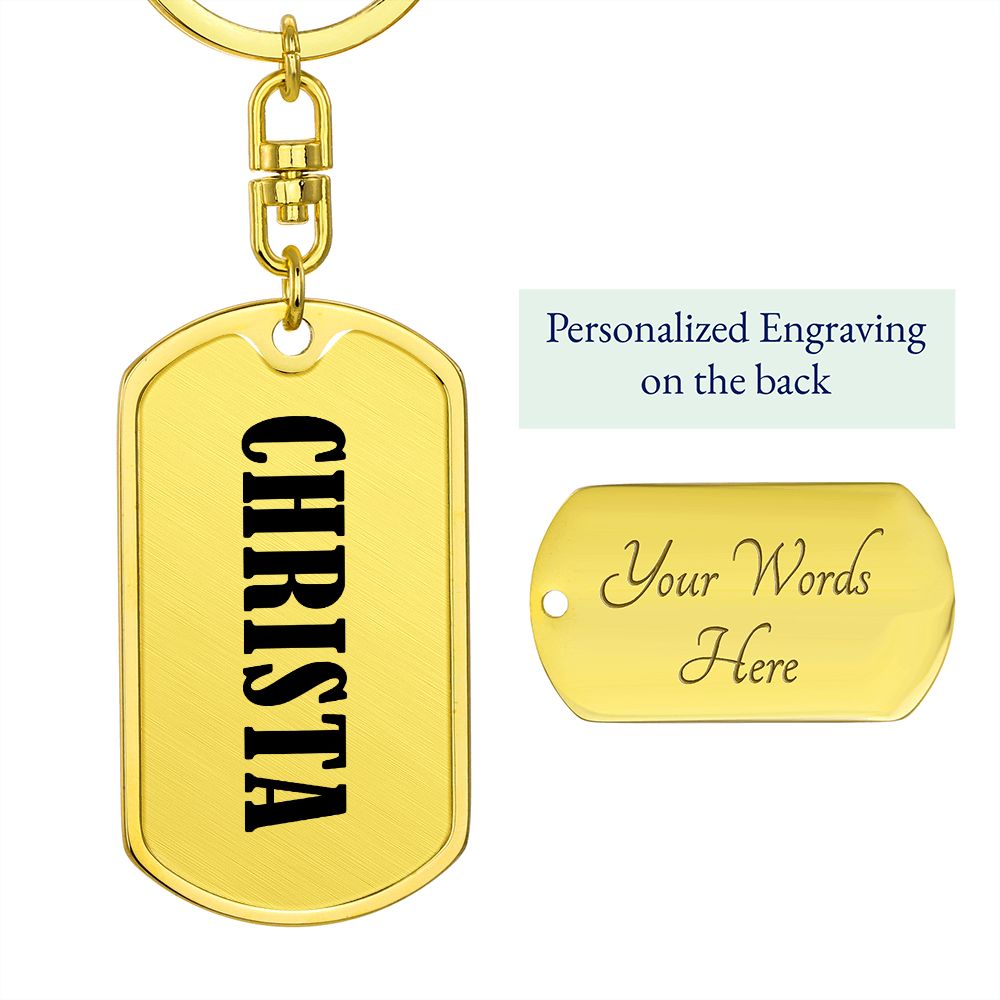 Christa v01 - Luxury Dog Tag Keychain