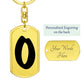Initial O v1b - Luxury Dog Tag Keychain