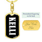 Kelli v01w - Luxury Dog Tag Keychain