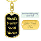 World's Greatest Social Worker v2 - Luxury Dog Tag Keychain
