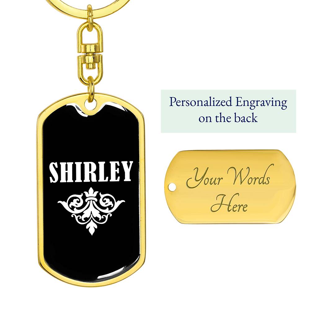 Shirley v03a - Luxury Dog Tag Keychain