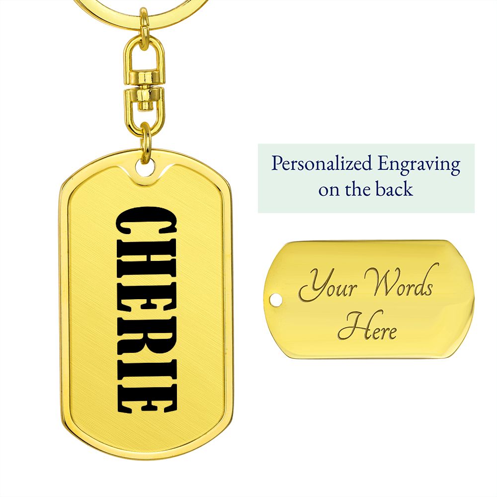 Cherie v01 - Luxury Dog Tag Keychain