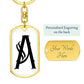 Initial A v001-14 - Luxury Dog Tag Keychain