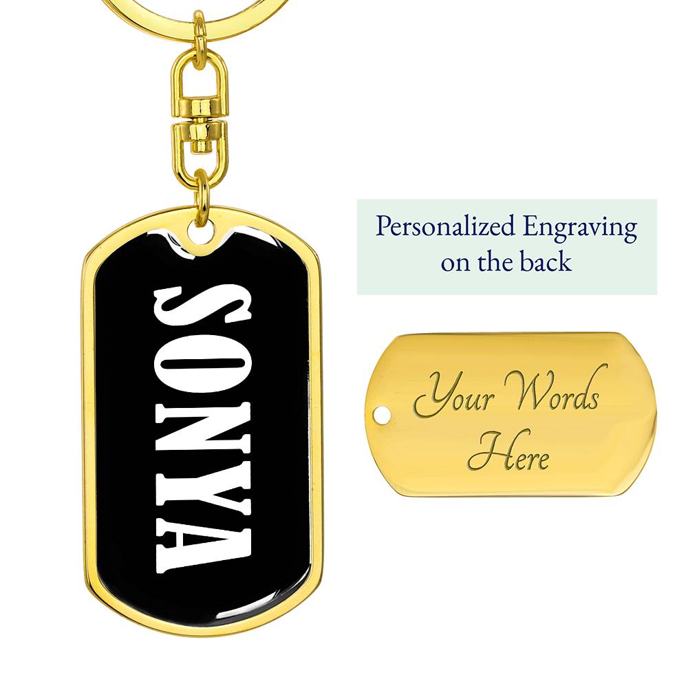 Sonya v01w - Luxury Dog Tag Keychain