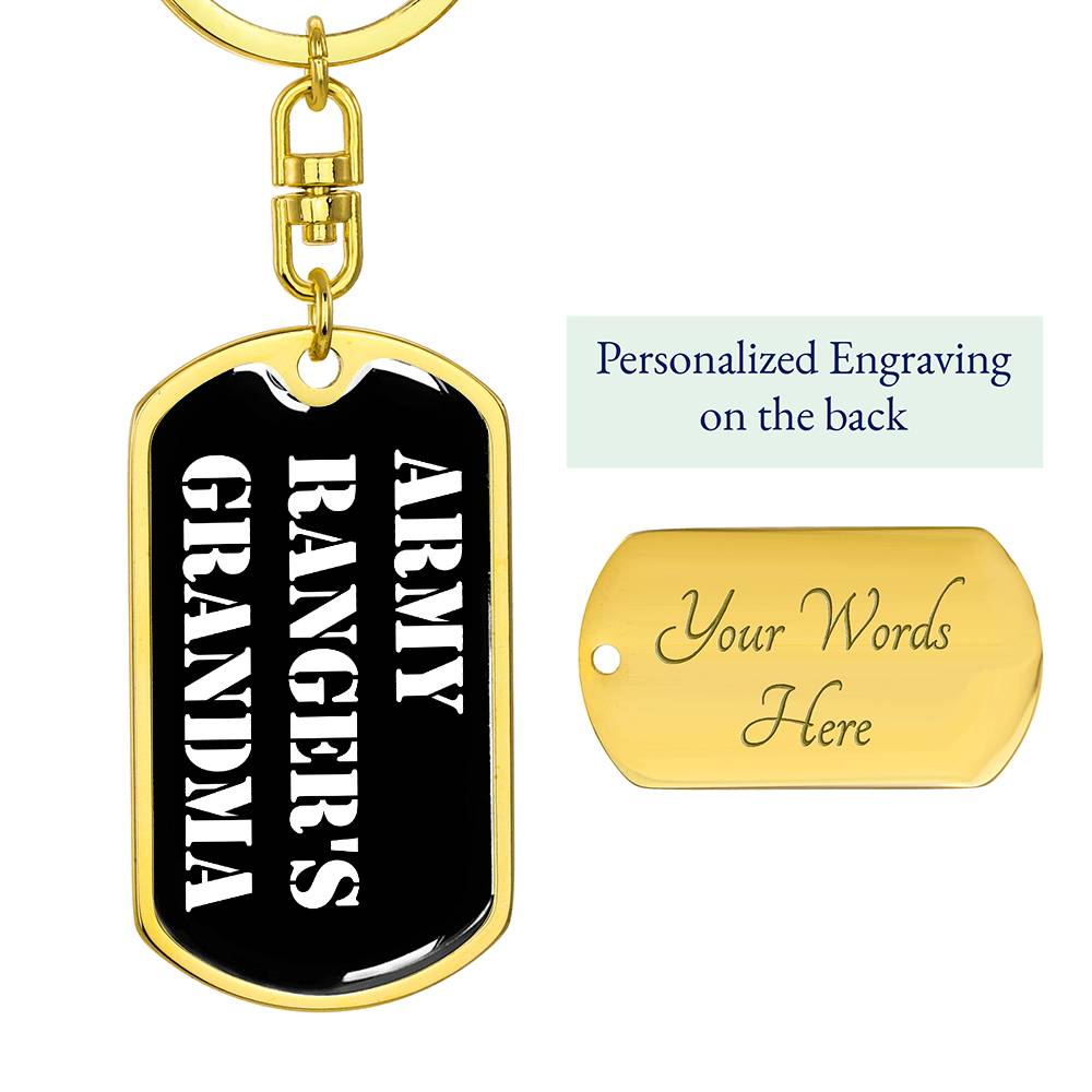 Army Ranger's Grandma v3 - Luxury Dog Tag Keychain