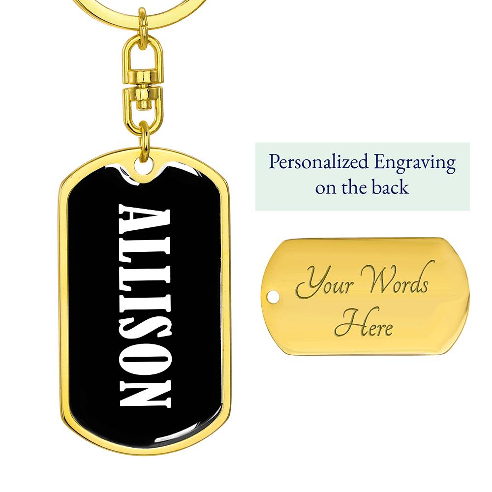 Allison v01w - Luxury Dog Tag Keychain