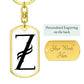 Initial Z v001-14 - Luxury Dog Tag Keychain