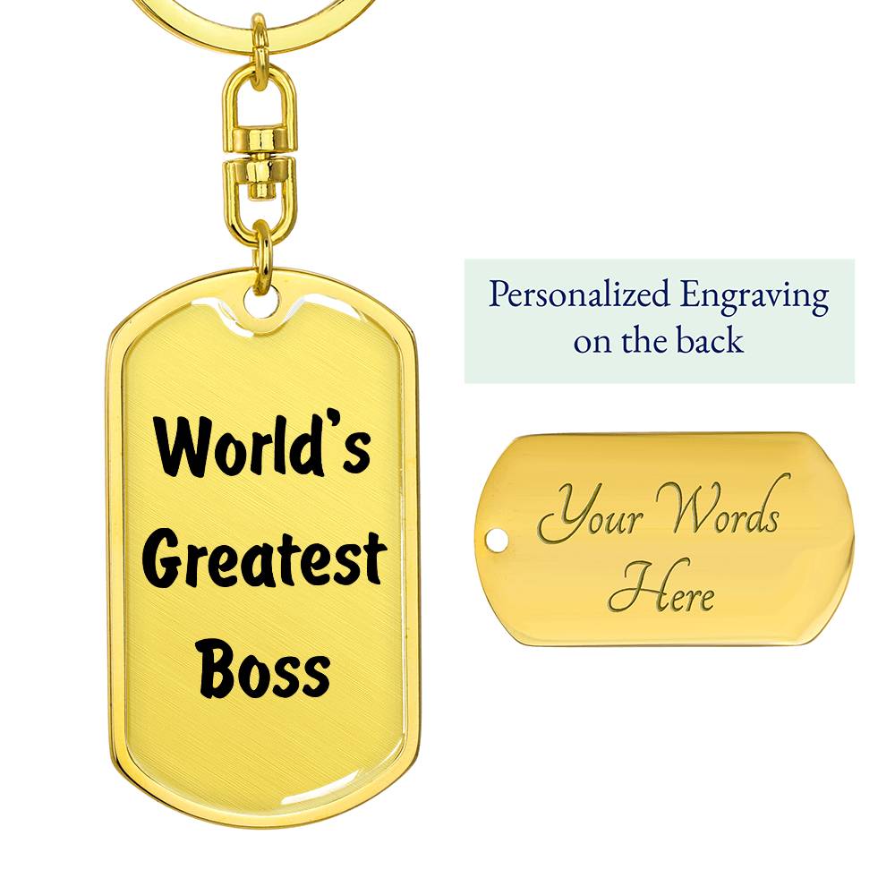 World's Greatest Boss - Luxury Dog Tag Keychain