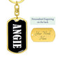 Angie v01w - Luxury Dog Tag Keychain