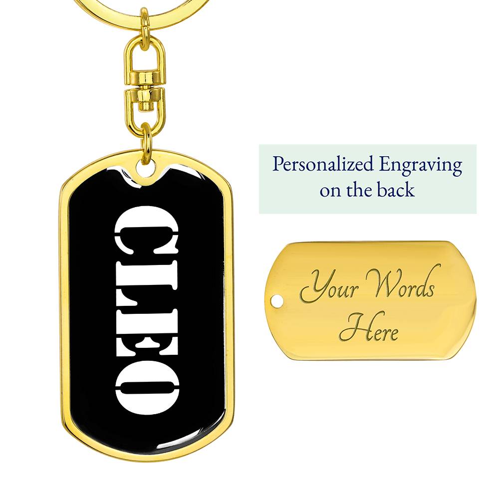 Cleo v3 - Luxury Dog Tag Keychain