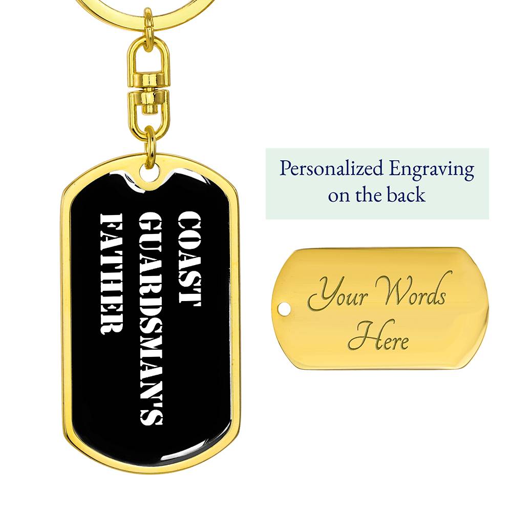 Coast Guardsman's Father v3 - Luxury Dog Tag Keychain