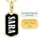 Sara v01w - Luxury Dog Tag Keychain