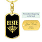 Elsie v02a - Luxury Dog Tag Keychain