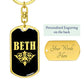 Beth v02a - Luxury Dog Tag Keychain