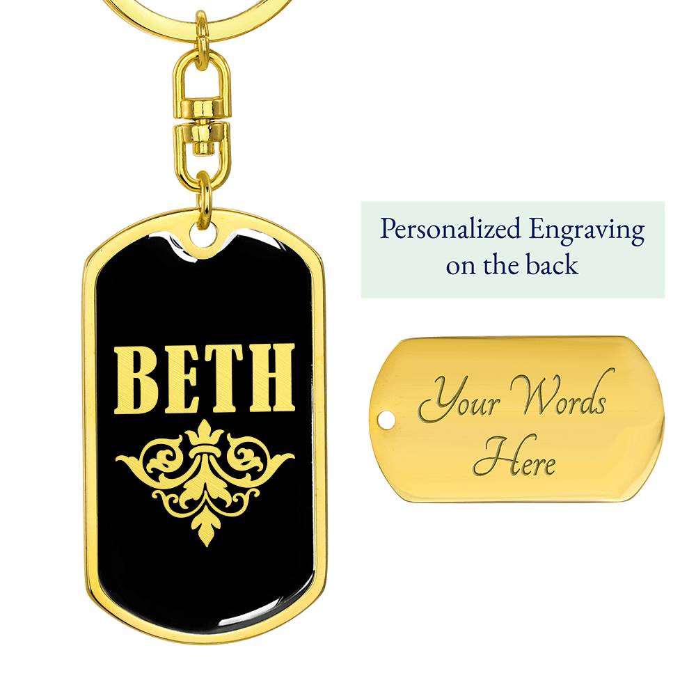 Beth v02a - Luxury Dog Tag Keychain