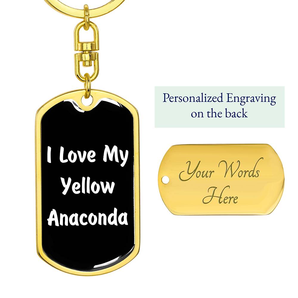 Love My Yellow Anaconda v3 - Luxury Dog Tag Keychain