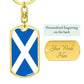 Scottish Flag - Luxury Dog Tag Keychain