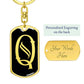 Initial Q v001-12 - Luxury Dog Tag Keychain