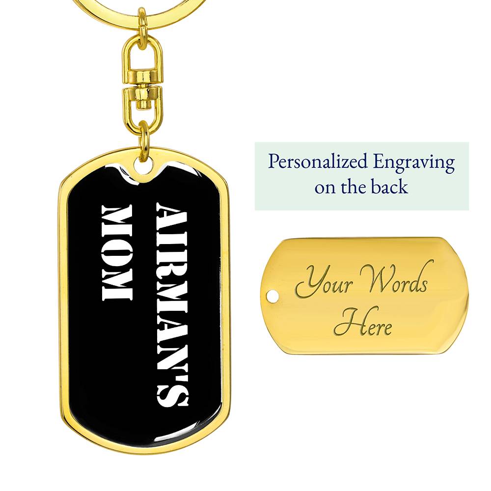 Airman's Mom v3 - Luxury Dog Tag Keychain