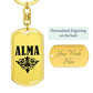 Alma v01a - Luxury Dog Tag Keychain