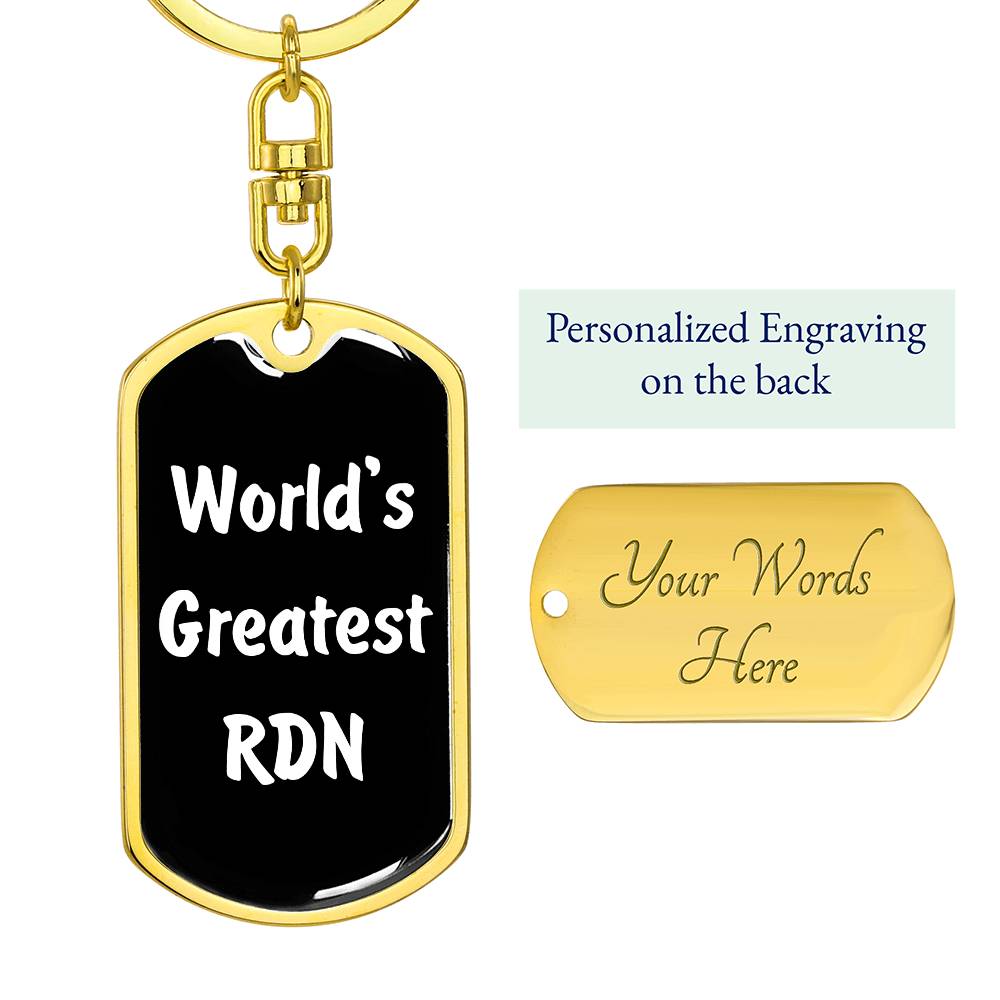 World's Greatest RDN v3 - Luxury Dog Tag Keychain