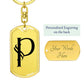 Initial P v001-11 - Luxury Dog Tag Keychain
