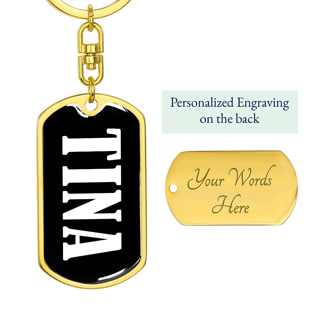 Tina v01w - Luxury Dog Tag Keychain