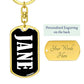 Jane v01w - Luxury Dog Tag Keychain