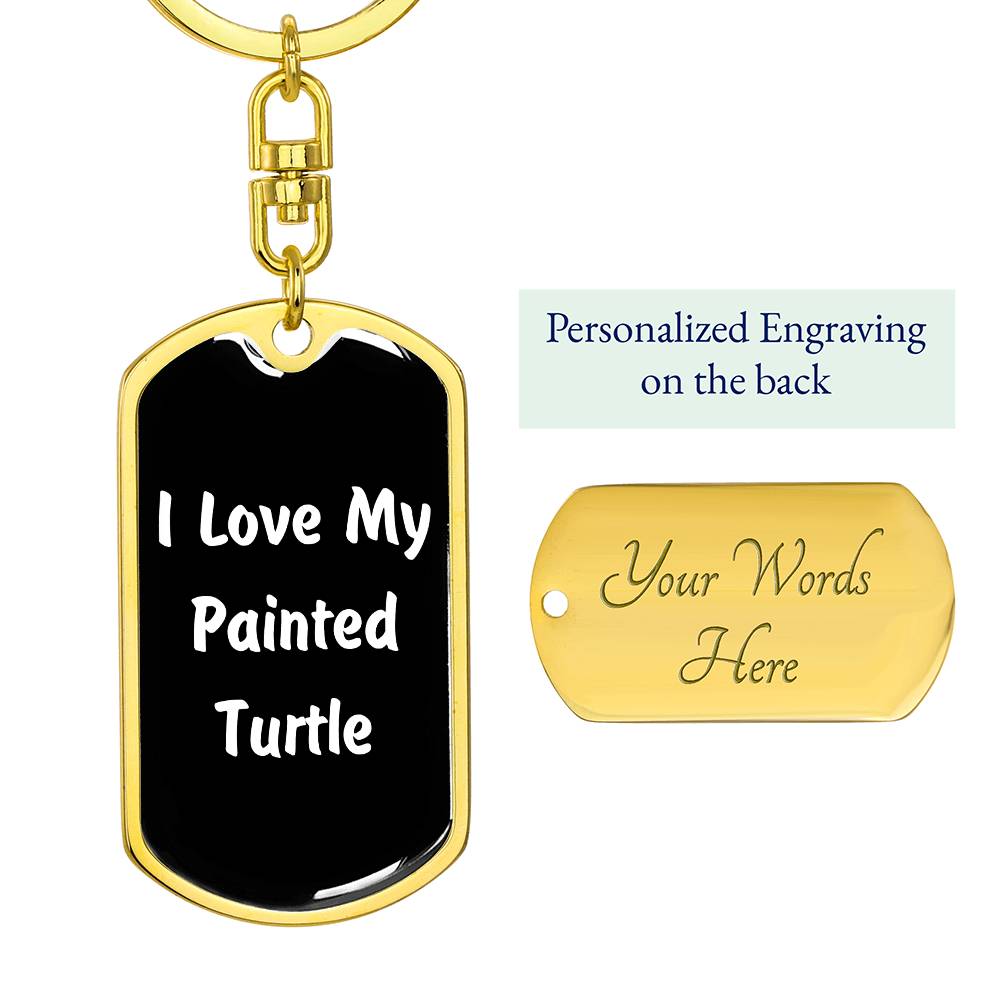 Love My Painted Turtle v3 - Luxury Dog Tag Keychain