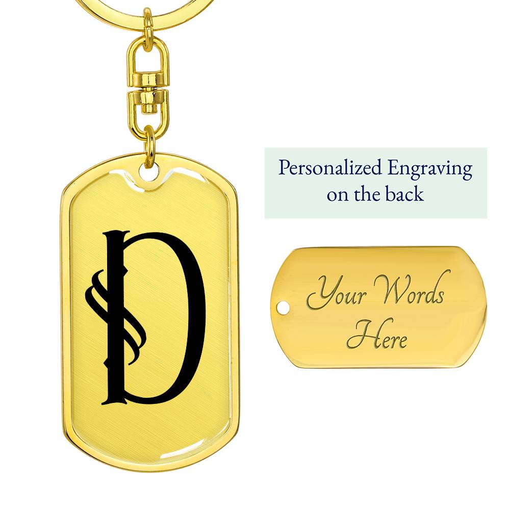 Initial D v001-11 - Luxury Dog Tag Keychain