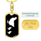 Mama Chicken With 2 Chicks v3 - Luxury Dog Tag Keychain