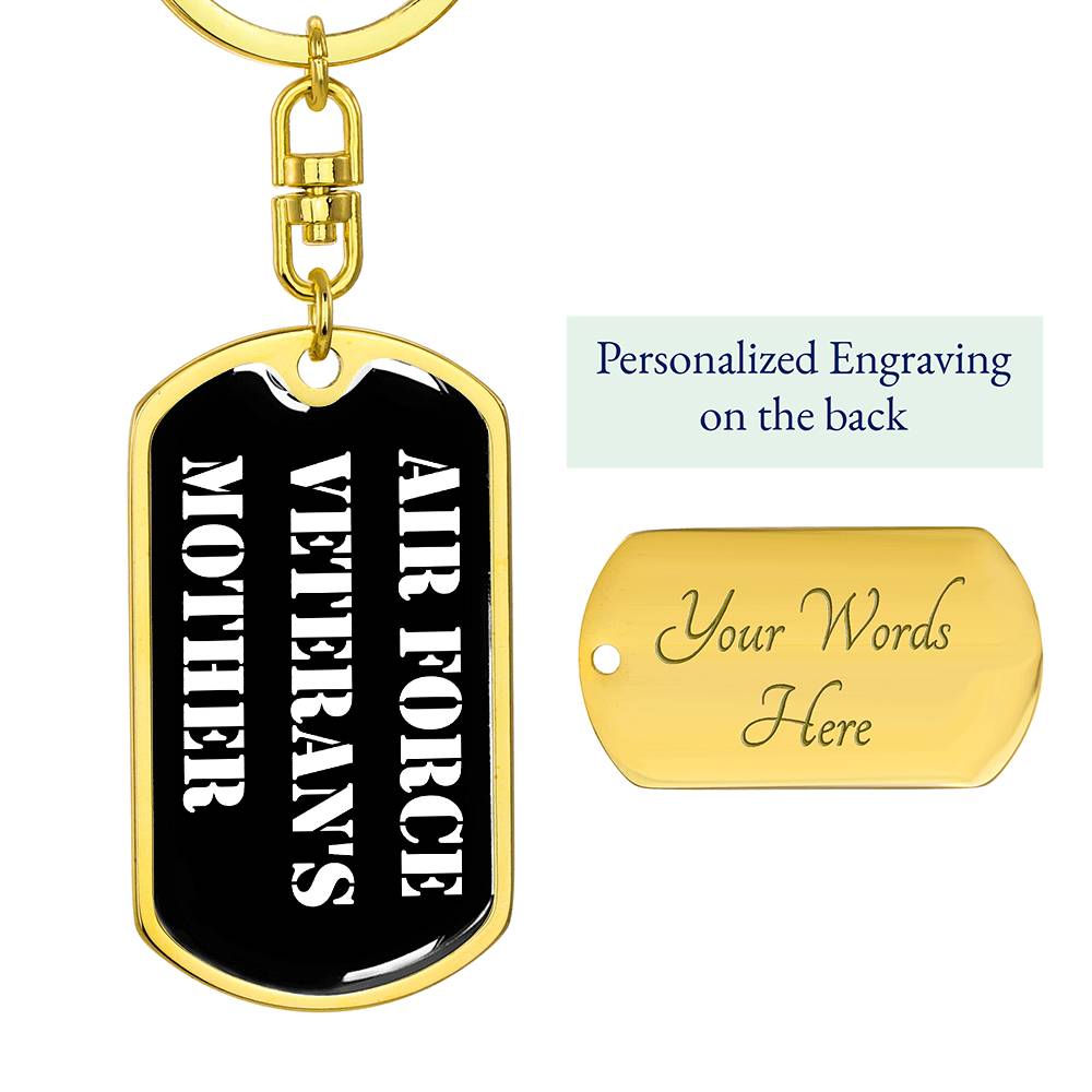 Air Force Veteran's Mother v3 - Luxury Dog Tag Keychain