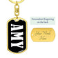 Amy v01w - Luxury Dog Tag Keychain