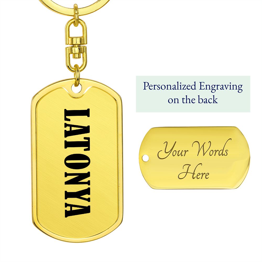 Latonya v01 - Luxury Dog Tag Keychain