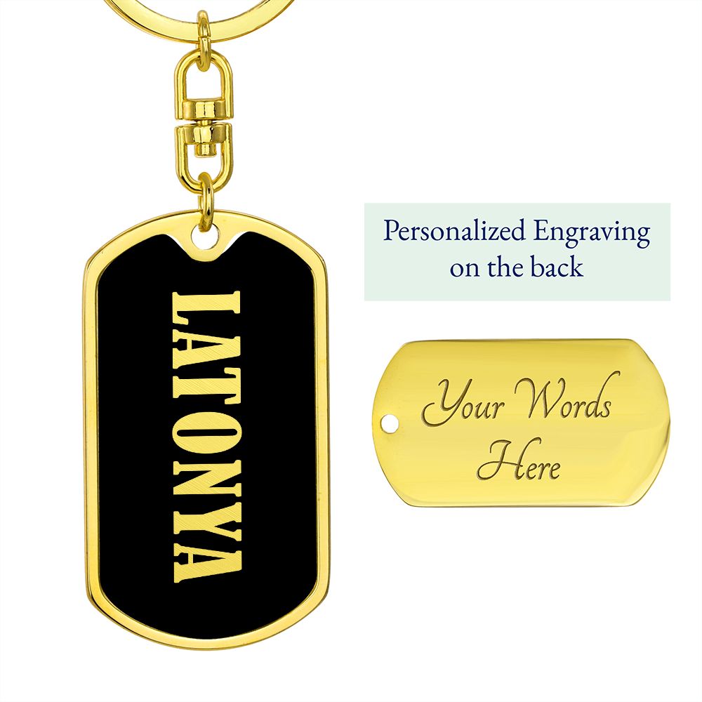 Latonya v02 - Luxury Dog Tag Keychain