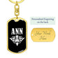 Ann v03a - Luxury Dog Tag Keychain
