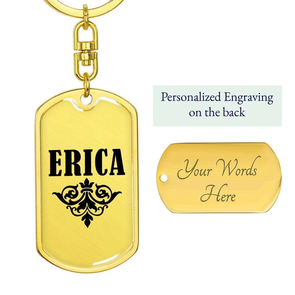 Erica v01a - Luxury Dog Tag Keychain