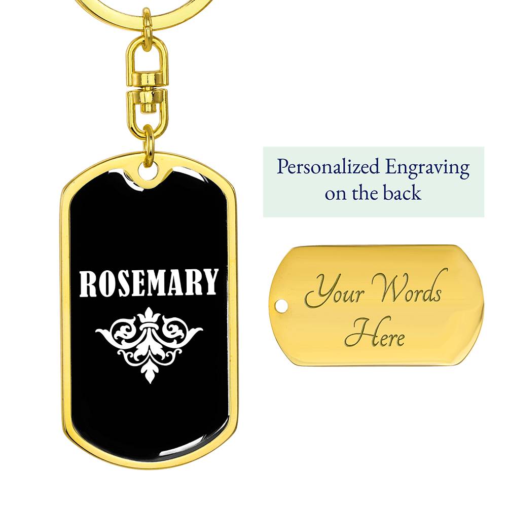 Rosemary v03a - Luxury Dog Tag Keychain